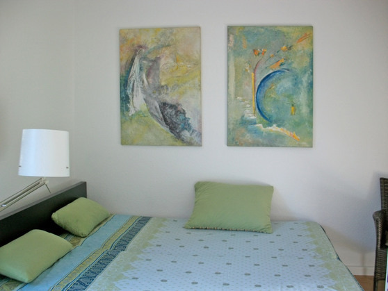 Ferienwohnung in K&uuml;hlungsborn - Strandstrasse-OstSeestern - Schlafzimmer mit Doppelbett