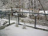 Ferienwohnung in K&uuml;hlungsborn - Strandstrasse-OstSeestern - Balkon im Winter-Blick auf Stadtwald