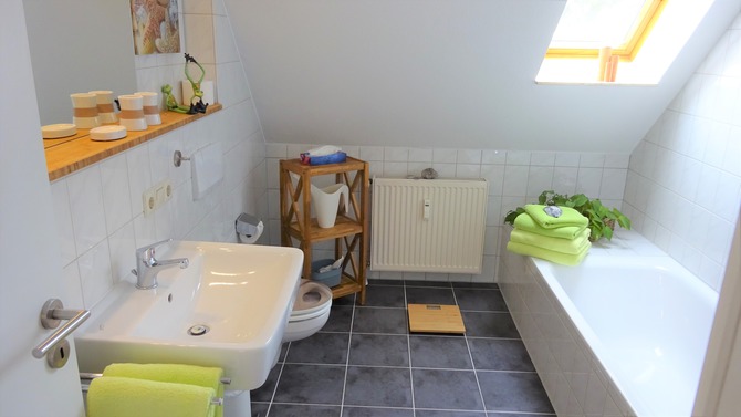 Ferienwohnung in Feldhusen - Diana Sch&ouml;ner Blick - Voll Bad mit Dusche und Wanne