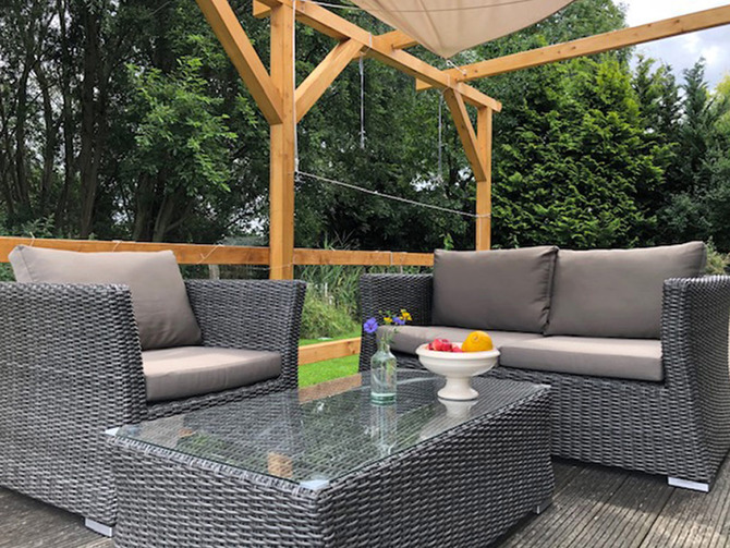 Ferienhaus in Dabitz - Dabitz - Loungebereich auf der R&uuml;ckseite